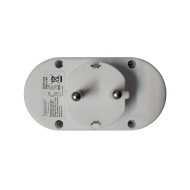 Dublu-stecher Spacer SPMS-2-WH, 2 prize Schuko, 16A, alb