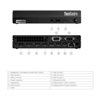 Μίνι PC Lenovo ThinkCentre M70q, Intel Core i5-11400T, 8GB DDR4, 256GB SSD