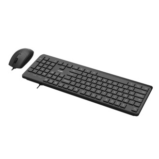 OptimX Pro KM500 Kit Tastatură + Mouse, Slim, Negru, USB