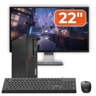 Paquete PC de Segunda Mano Lenovo ThinkCentre M720s SFF, Intel Core i5-9400, 8GB RAM, 256GB SSD + Monitor de 22